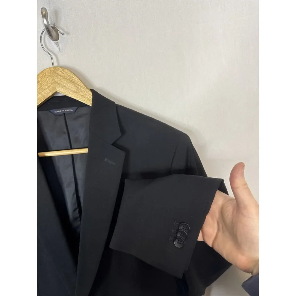 Banana Republic Cerruti Wool Blazer Black Tailored Fit Men 40R Sport Coat‎